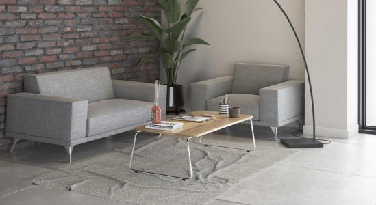 testSF‑2 Mobel Linea canapé 1 place – vue de face structure chromée